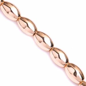 Hematita Arroz 6x9mm Dorada 40cm aprox. (1 tira)