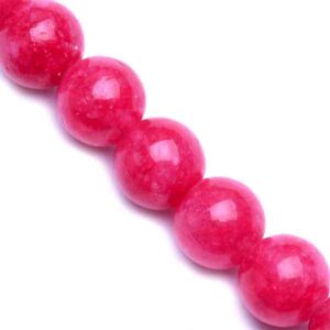 03-21 Jade Bola 8mm Rojo 37cm aprox.  (1 tira)