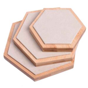 Exhibidor Hexagonal Set 3 Beige 10x13x14.5cm (1 pza)