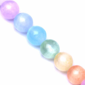 Selenita Bola 6mm Multicolor Pastel 35cm aprox (1 tira)