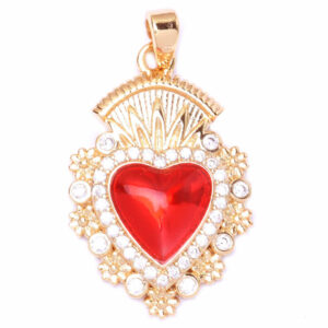 653-02 Micropave Dije Sagrado Corazon 22mm Dorado (1 pza)