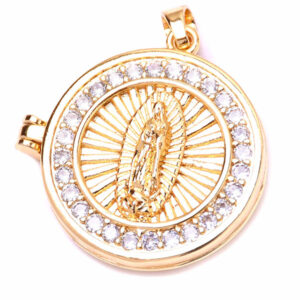 661-02 Micropave Relicario Virgen de Gpe.25mm Dorado (1 pza)