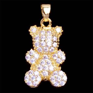 Micropave Dije Oso 20mm- Dorado (1 pza)