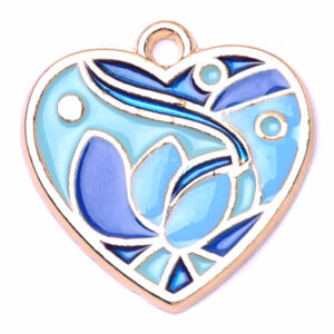 37 Esmalte Dije Corazon Azules 22mm (1 pza)
