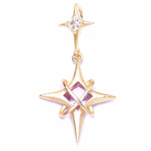 Chapa Oro Dije Estrella Rosa 35mm (1 pza)
