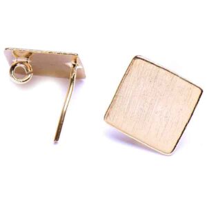 Chapa Oro 18K Arete Poste Rombo 12mm (1 par)