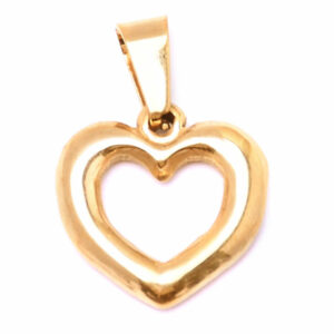 Acero Dije Corazon Silueta 14mm Dorado (1 pza)