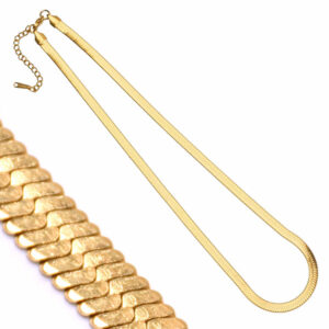 Acero Cadena Planchada 5 mm Dorada- 45cm (1 pza)