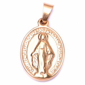 Acero Medalla Virgen Milagrosa 18mm Dorado (1 pza)