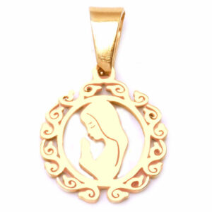 Acero Medalla Virgen Gpe 12mm Dorado (1 pza)