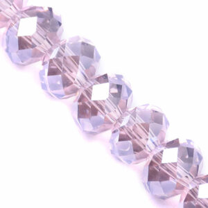 02-04 Rosenthel Cristal Rondel Fac. 8mm Lila AB 20cm aprox.(1 tira)