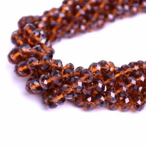 Cristal Rondel Fac. 6mm D07-Café 41cm aprox.(1 tira)