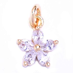 Micropave Dije Flor 5 pétalo 6mm Dorada  (1 pza)