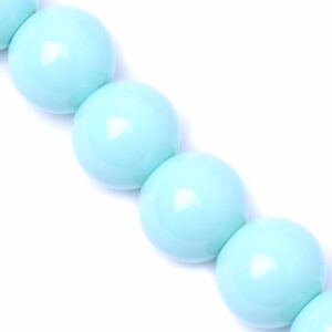 04-05 Cristal Liso Pastel Bola 10mm Verde Menta 39cm aprox. (1 tira)