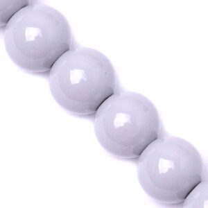 04-06 Cristal Liso Pastel Bola 10mm Gris 39cm aprox. (1 tira)