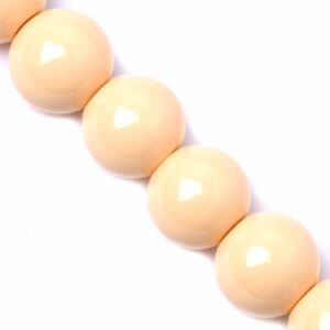 04-07 Cristal Liso Pastel Bola 10mm Amarillo 39cm aprox. (1 tira)