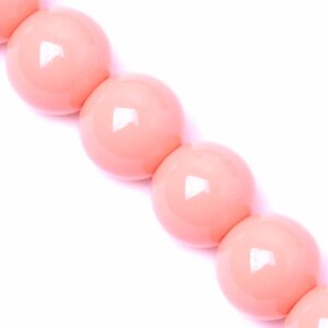 04-08 Cristal Liso Pastel Bola 10mm Salmon 39cm aprox. (1 tira)