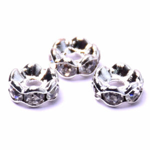 Rondel Brillantes Plateado #6 Transparente (6 pzas)