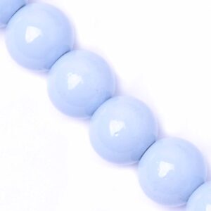 03-04 Cristal Liso Pastel Bola 8mm Celeste 39cm aprox (1 tira)