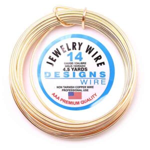 Alambre Desings Wire Dorado #14 1.63mm (4m aprox)  (1 pza)