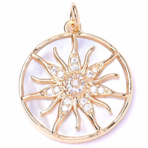 Micropave Dije Madreperla Sol 19mm (1 pza)