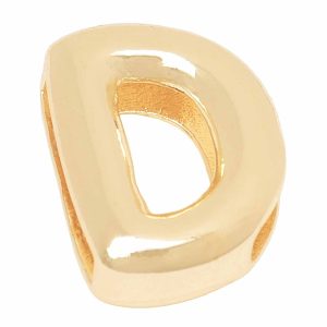 Chapa Oro Letra Transversal Inflada D - 14mm (1 pza)