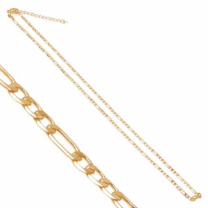 06 Chapa Oro Cadena Armada Tipo Cartier 2mm- 45+5cm Extension (1 pza)