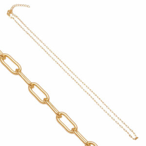 07 Chapa Oro Cadena Armada Oval 3mm 45+5cm Extension (1 pza)