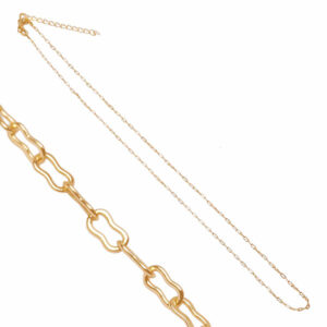08 Chapa Oro Cadena Armada Cacahuate 3mm- 45+5cm Extension (1 pza)