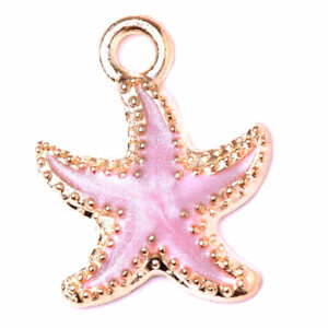 Esmalte Dije Estrella de Mar Rosa 15mm (1 pza)