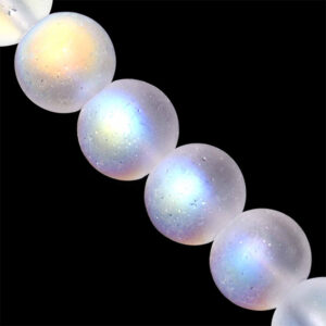 Cristal Luna Bola 6mm Blanco 35cm aprox (1 tira)