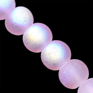 Cristal Luna Bola 6mm Rosa 35cm aprox (1 tira)