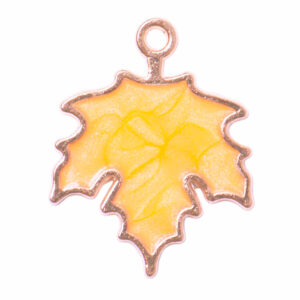 Esmalte Dije Hoja Amarilla 20mm (1 pza)