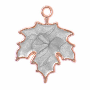 Esmalte Dije Hoja Gris 20mm (1 pza)