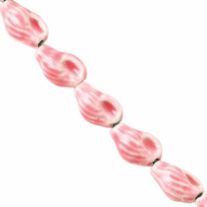 Ceramica Cuenta Concha Rosa 15mm- 18cm aprox (1 tira)