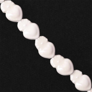 Ceramica Cuenta Sagrado Corazon Blanco 16mm- 18cm aprox (1 tira)