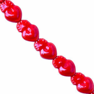 Ceramica Cuenta Sagrado Corazon Rojo 16mm- 18cm aprox (1 tira)