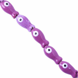 Ceramica Cuenta Pez Lila 20mm-20cm aprox (1 tira)