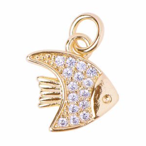 678 Micropave Dije Pescado 10mm Dorado (1 pza)