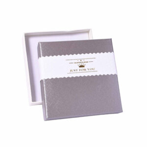 Caja Regalo Pulsera 9x9x3cm Gris "JUST FOR YOU" (1 pza)