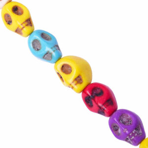 315-Howlita Multicolor Calavera 8mm- 40cm aprox (1 tira)