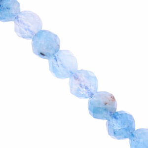LD Aquamarina Bola Fac. 4mm- 19cm aprox (1 tira)