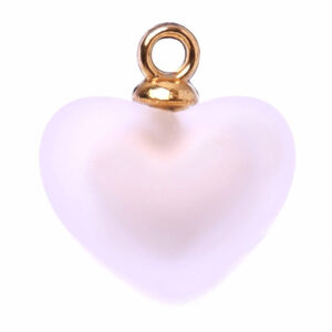 Acrlico Ice- Dije Corazon 15mm Blanco (1 pza)