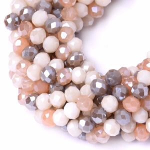 07 Cristal Rondel 3x4mm  Mix Golden/Beige 44cm aprox  (1 tira)