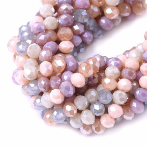 08 Cristal Rondel 3x4mm  Mix Gris/Lila 44cm aprox  (1 tira)