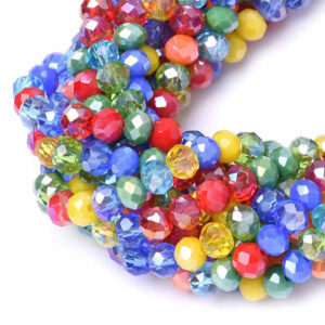 22 Cristal Rondel 3x4mm  Mix Azul Chakras 44cm aprox  (1 tira)