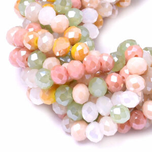 20 Cristal Rondel 4x6mm  Mix Opal/Amarillo 45cm aprox (1 tira)