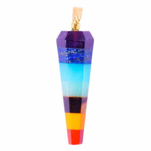 Dije Piedras Varias 7 Chakras Cono 42mm (1 pza)