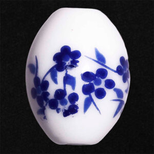 Ceramica Arroz 11x15mm Flores- Cobalto (1 pza)