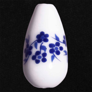 Ceramica Gota 10x20mm Flores- Cobalto (1 pza)